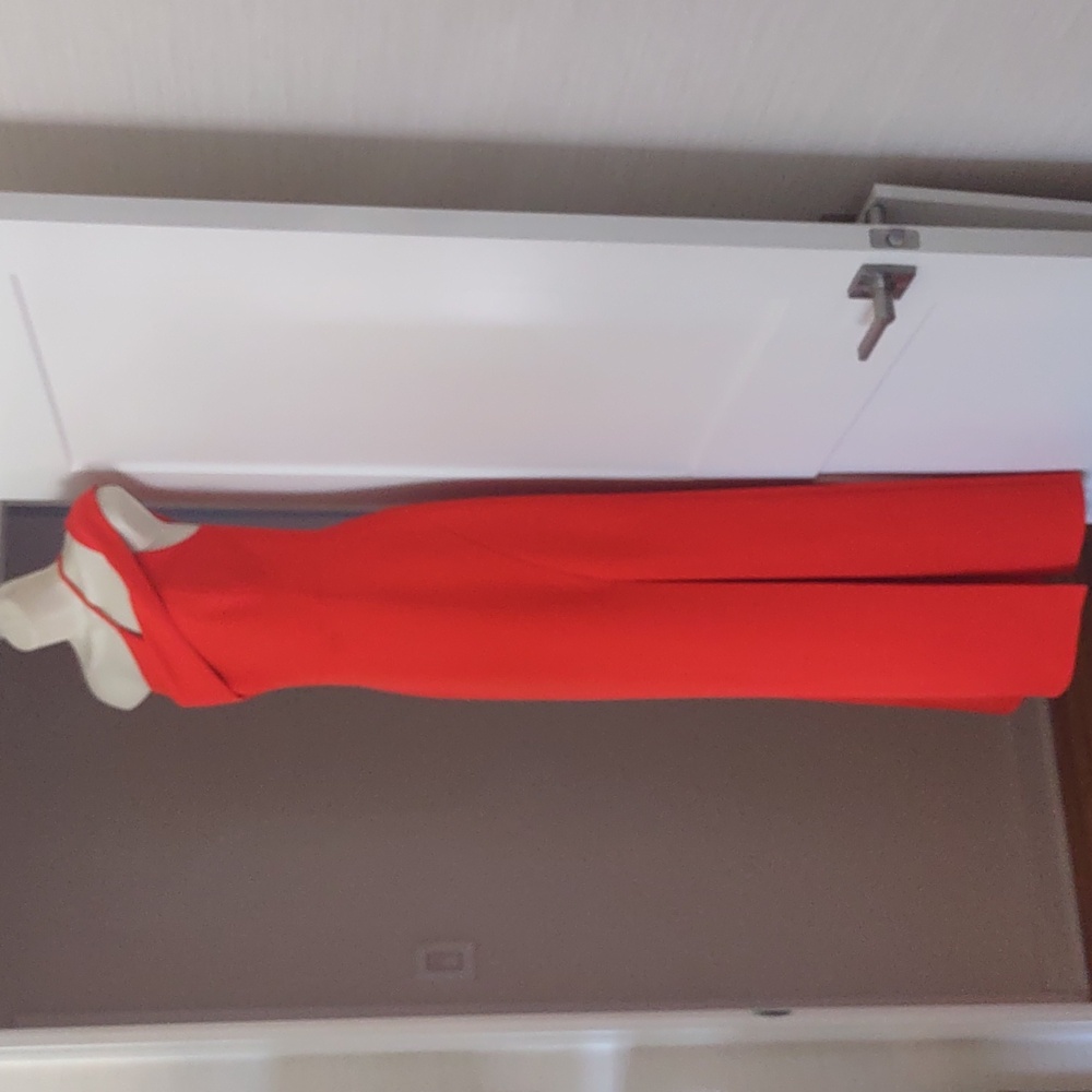 BCBGMaxAzria One-Shoulder Vibrant Orange Dress Size 8 - Picture 2 of 7